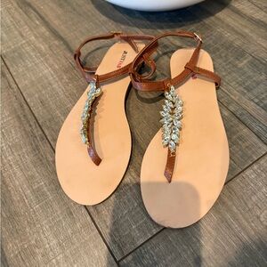Brown Minimalist Sandals with Flat Sole